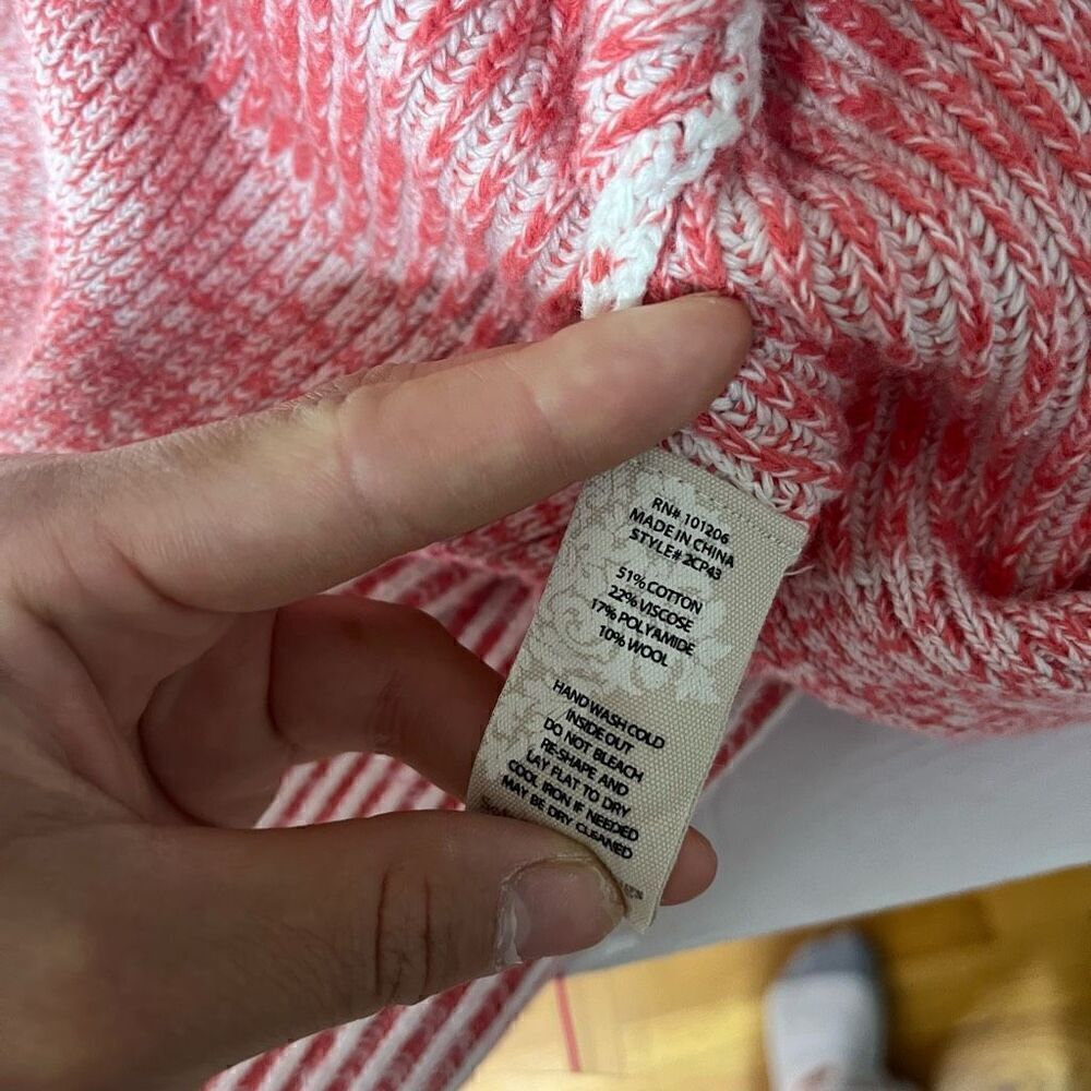 Soft Surroundings Funnel Neck Sweater Size Small Ribbed Chunky Knit - Picture 11 of 13